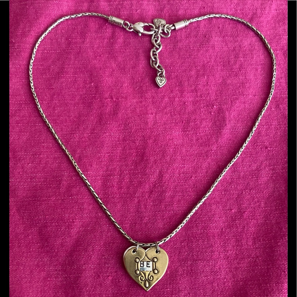 BRIGHTON Be Yourself Silver & Gold Tone Heart Necklace